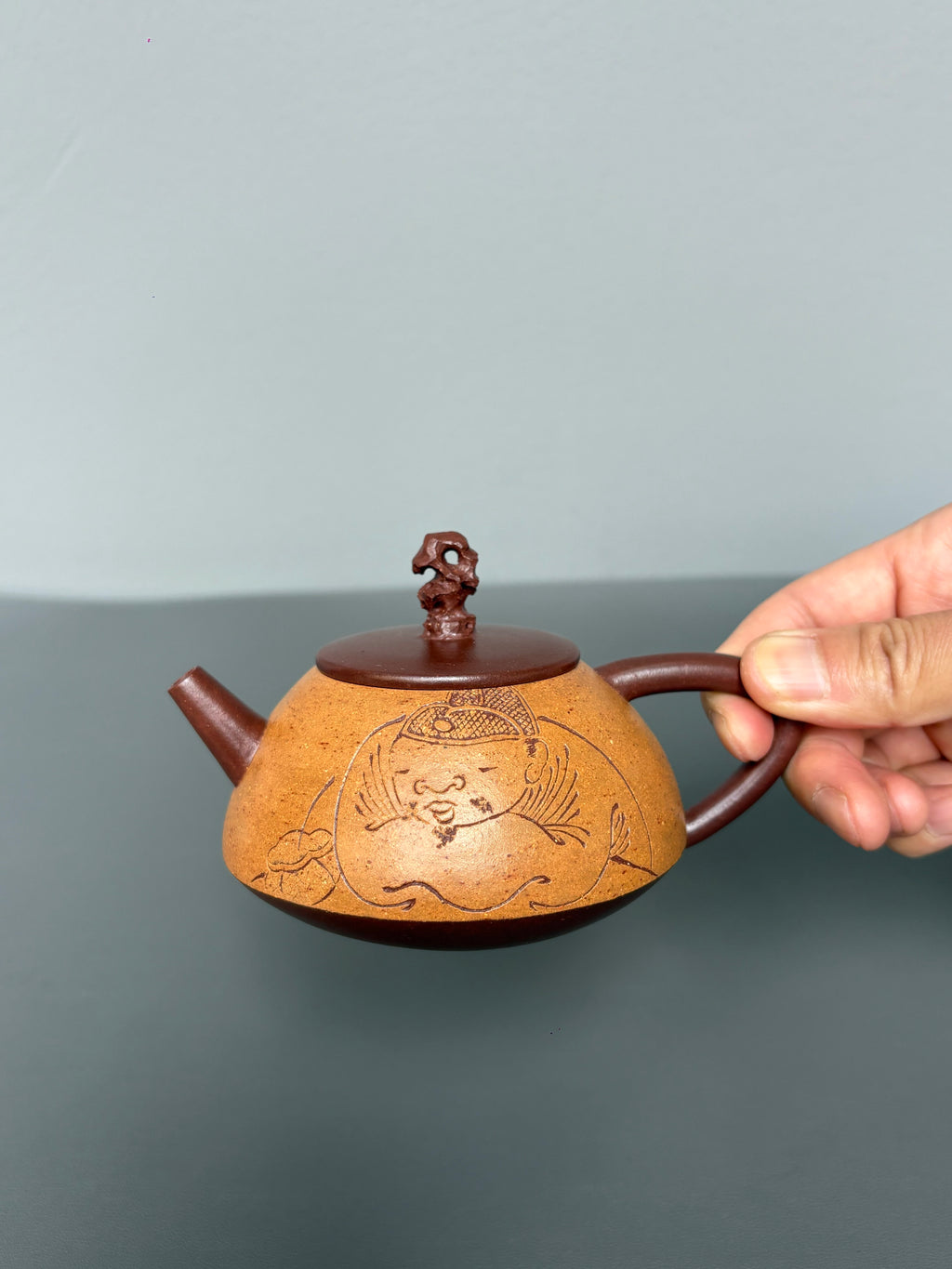 新品藏界臻选·石韵天成紫砂太湖石巨匠·刘文科（云植）新品《顽石壶》原矿底槽清粉浆·200cc