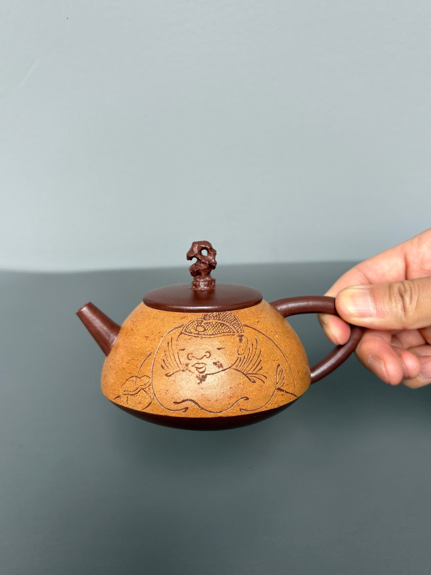 新品藏界臻选·石韵天成紫砂太湖石巨匠·刘文科（云植）新品《顽石壶》原矿底槽清粉浆·200cc