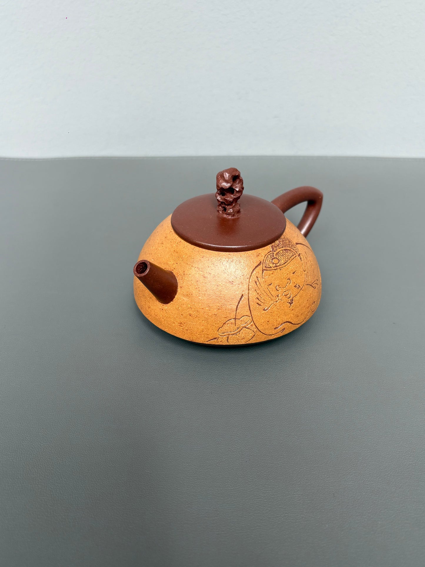 新品藏界臻选·石韵天成紫砂太湖石巨匠·刘文科（云植）新品《顽石壶》原矿底槽清粉浆·200cc