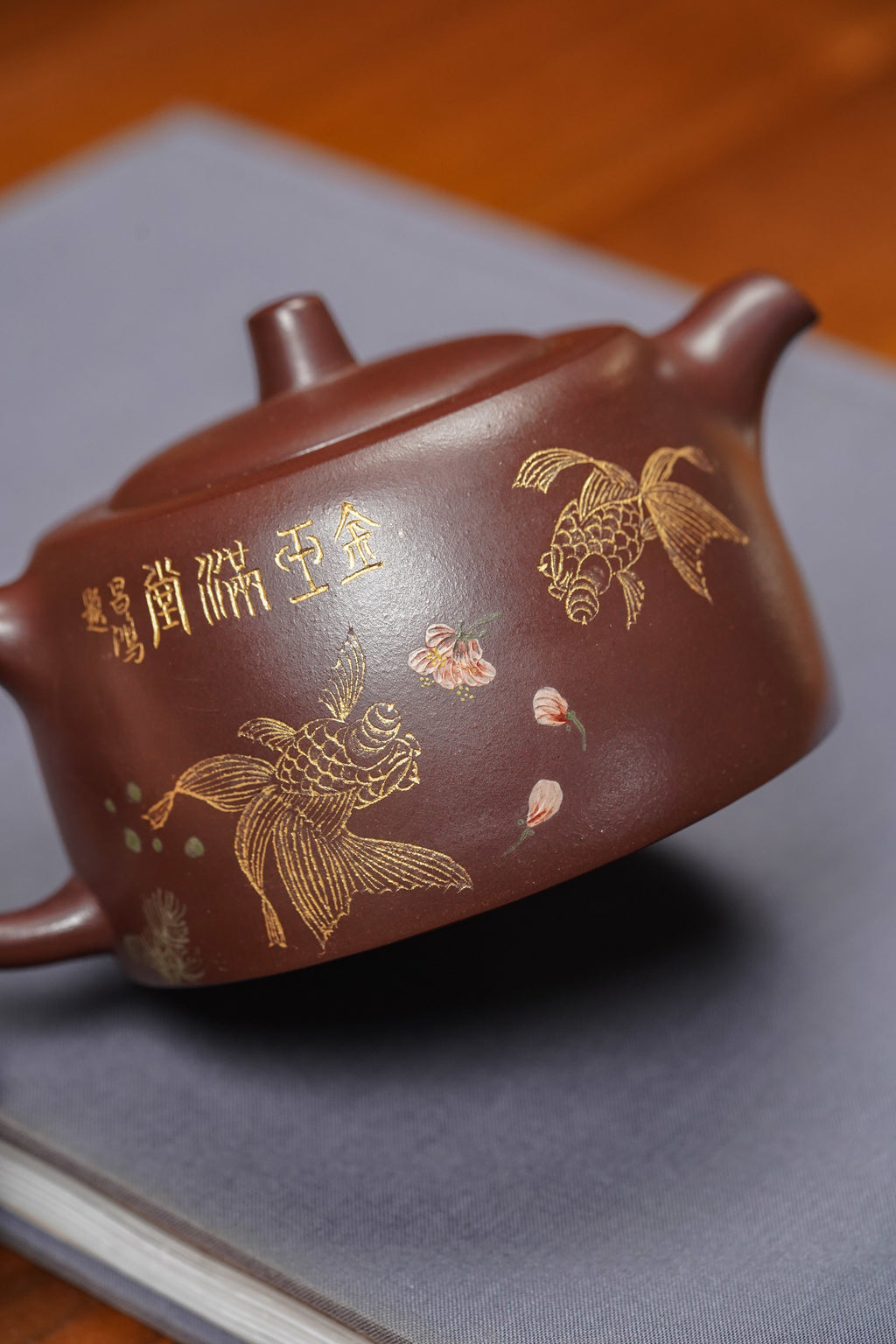 紫砂泰斗顾景舟传承·双国大师匠心之作【景舟天际壶】原矿极品紫茄泥 300cc