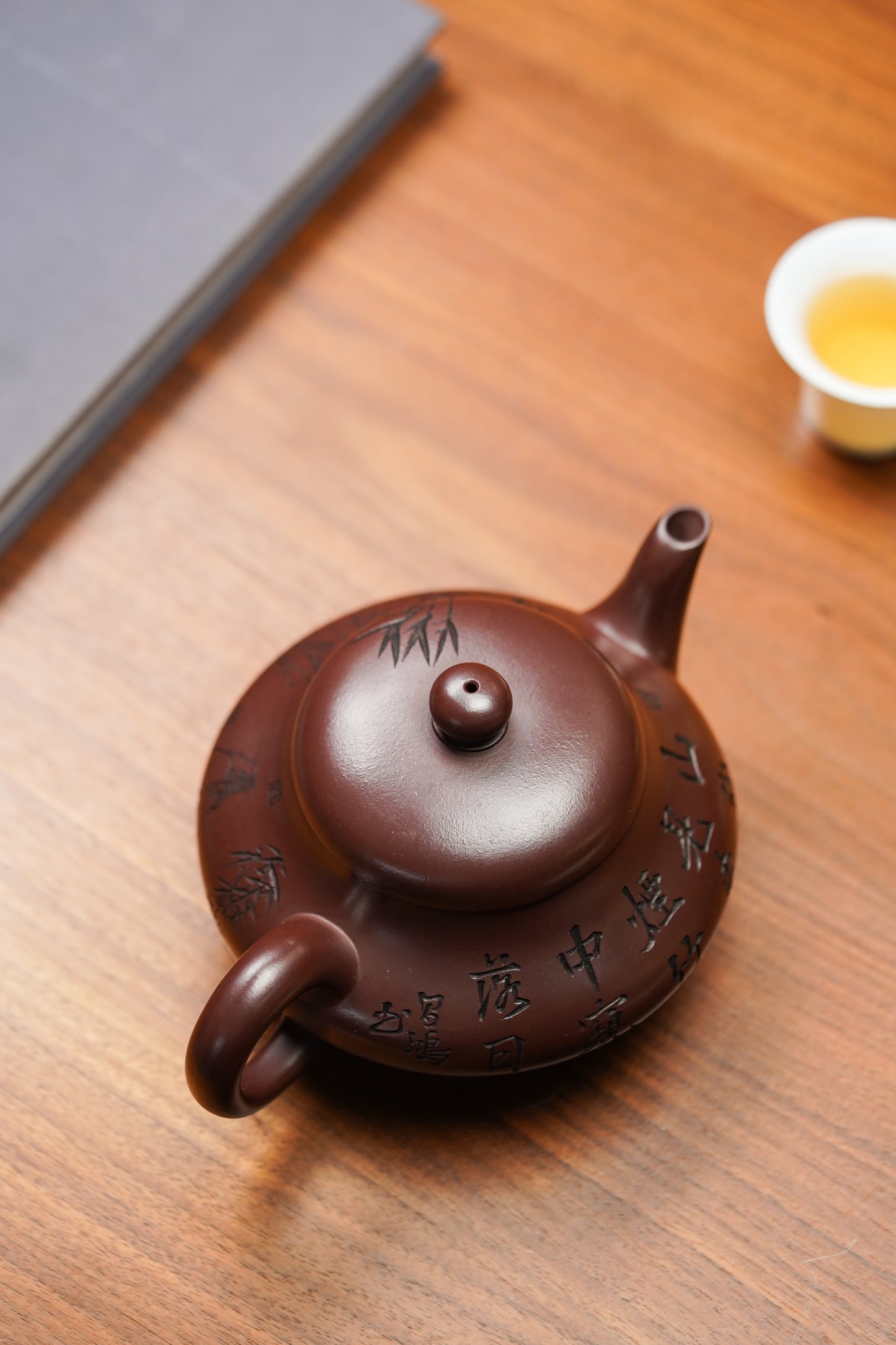 紫砂泰斗顾景舟传承·双国大师匠心之作【扁灯壶】原矿优质老紫泥 450cc