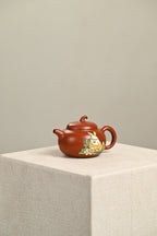 『茄瓜』 极品皱皮朱泥·容量180cc·9孔出水·王老师（国家级工艺美术师）
