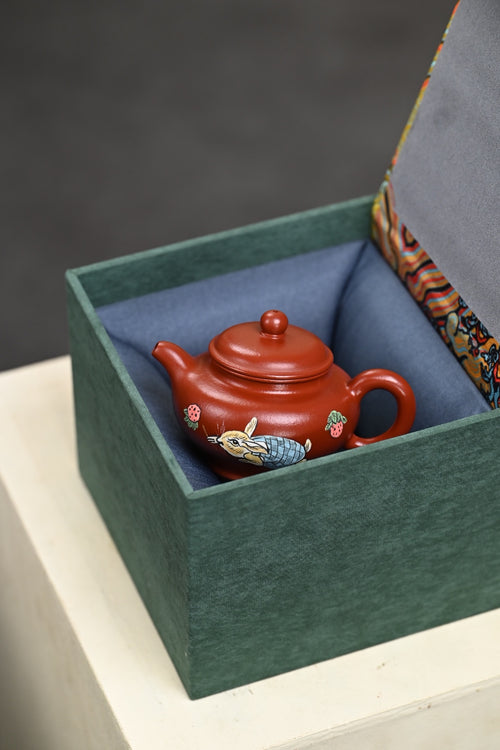 『掇只』 极品皱皮朱泥·容量130cc·7孔出水·王老师（国家级工艺美术师）