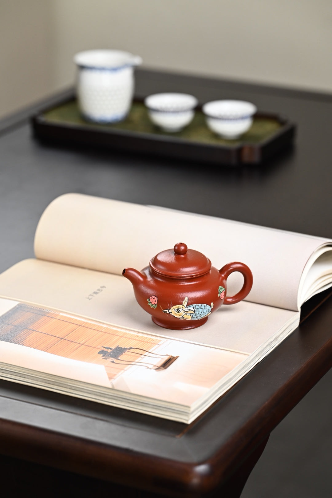 『掇只』 极品皱皮朱泥·容量130cc·7孔出水·王老师（国家级工艺美术师） - ZishaTeapotChina