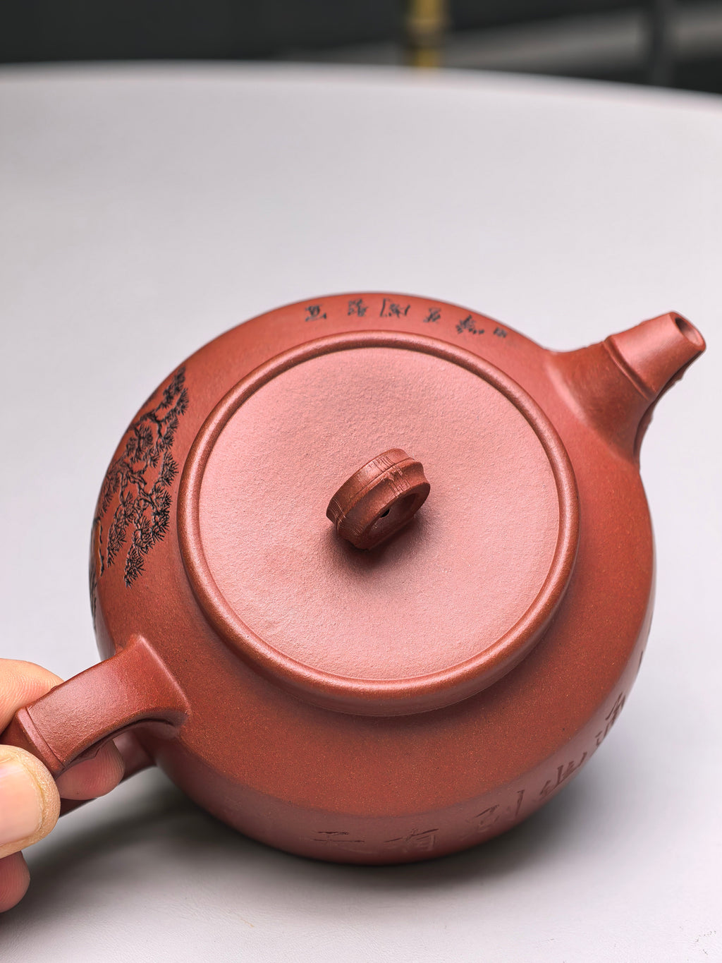紫砂界彩刻山水标杆·李峰大师｜恭王府馆藏臻品《节节高升壶》原矿优质底槽清·260cc