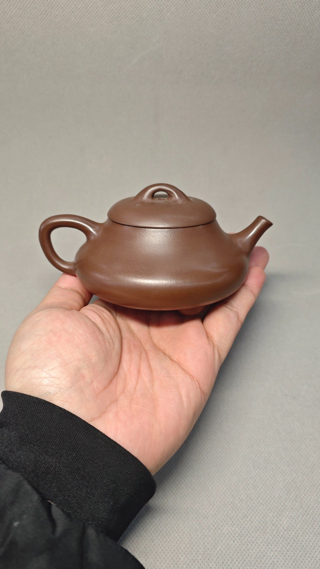 【汉棠石瓢】 制壶：陈老师（国家级工艺美术师） 泥料：原矿文革泥 容量：200cc 内推球孔