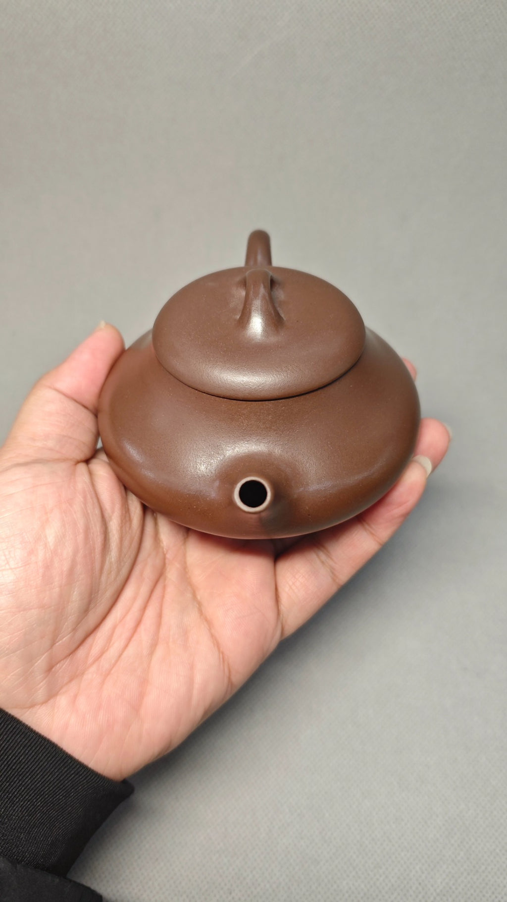 【汉棠石瓢】 制壶：陈老师（国家级工艺美术师） 泥料：原矿文革泥 容量：200cc 内推球孔