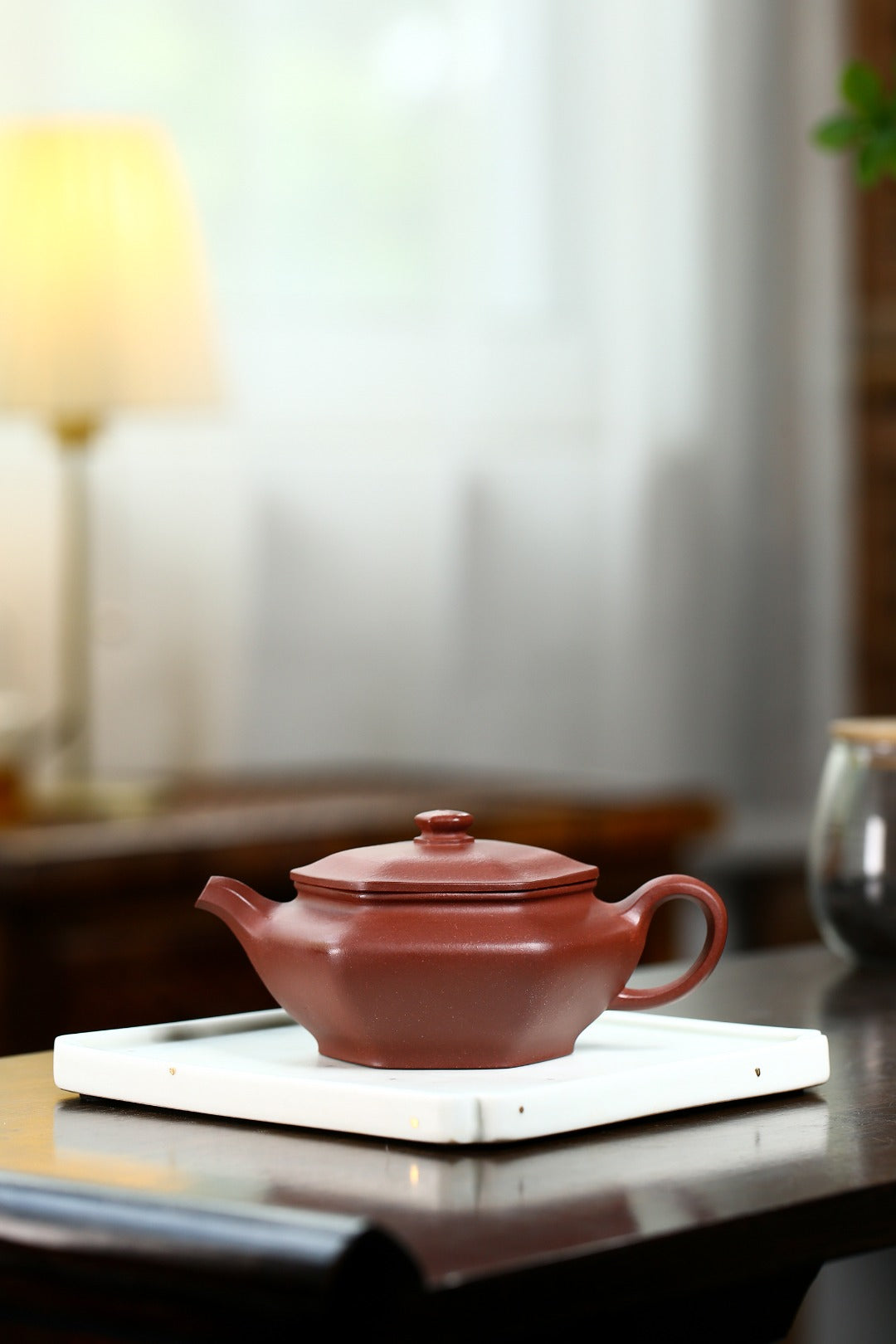 【六方福鼓】 制壶：刘彩萍（国家级工艺美术师） 泥料：原矿底槽清 容量：175cc