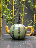 范泽锋大师高徒·省大师邱爽紫砂潜力重器【大西瓜壶】原矿优质黄金段泥粉浆·1750cc