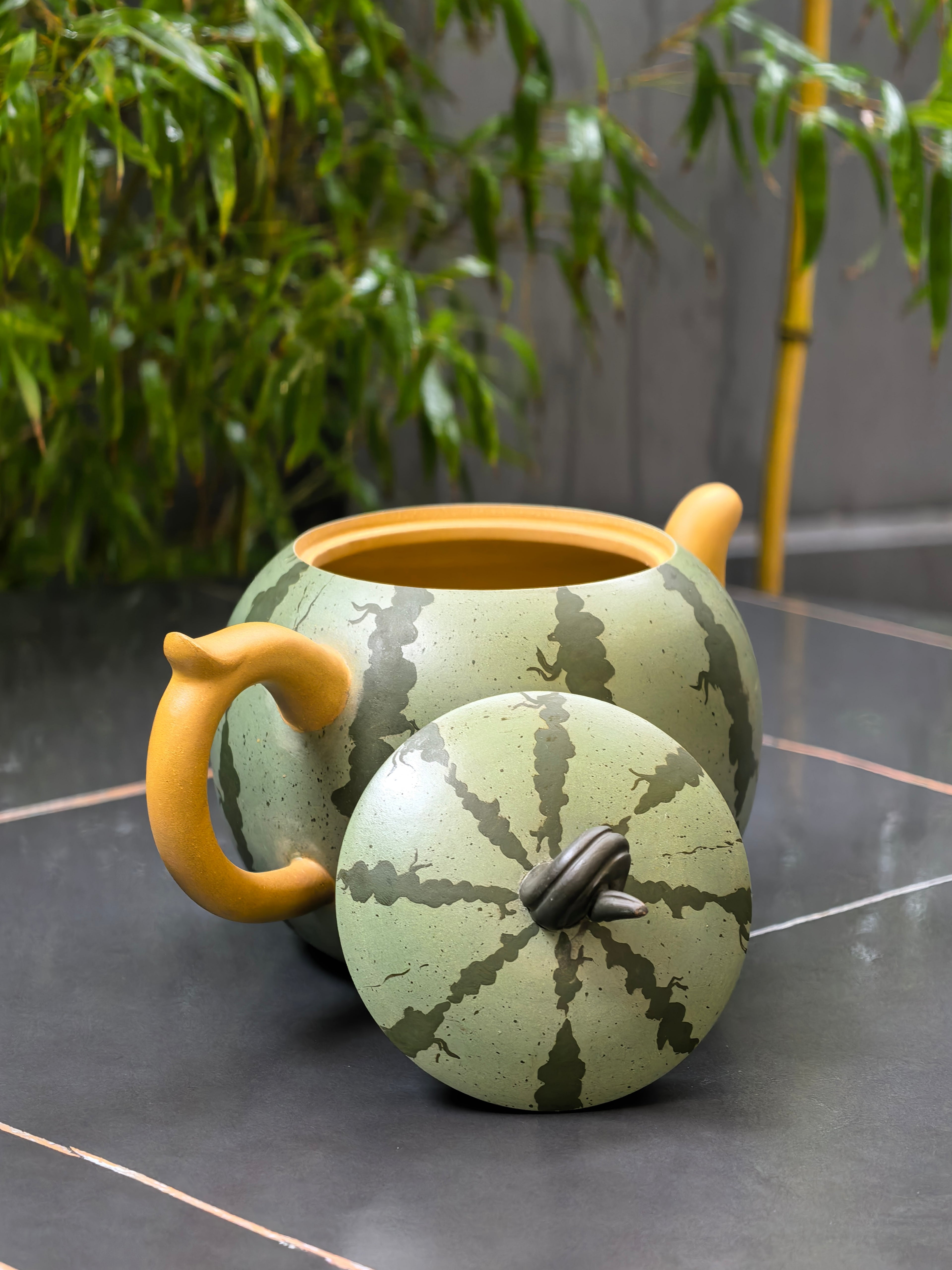 范泽锋大师高徒·省大师邱爽紫砂潜力重器【大西瓜壶】原矿优质黄金段泥粉浆·1750cc