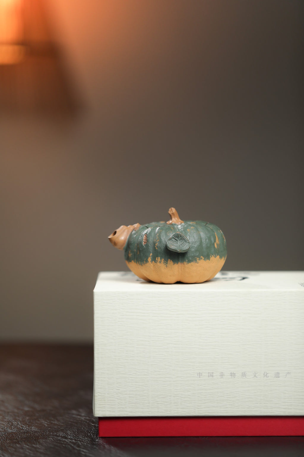 南瓜手抓壶 ｜【传统手制·仿生器·内胎降坡泥壶身粉浆绿泥·170cc 民间实力派】