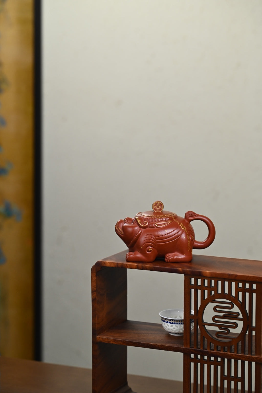 双研高 『招财进宝』 底槽清·容量200cc·独孔出水·王岳龄·国家级正高级工艺美术师