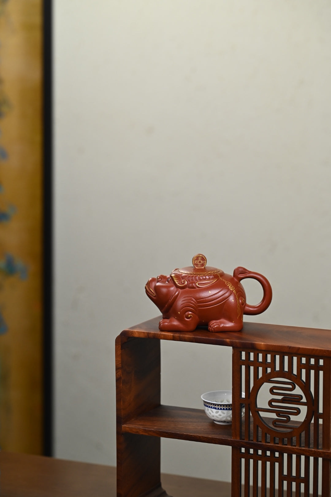 双研高 『招财进宝』 底槽清·容量200cc·独孔出水·王岳龄·国家级正高级工艺美术师