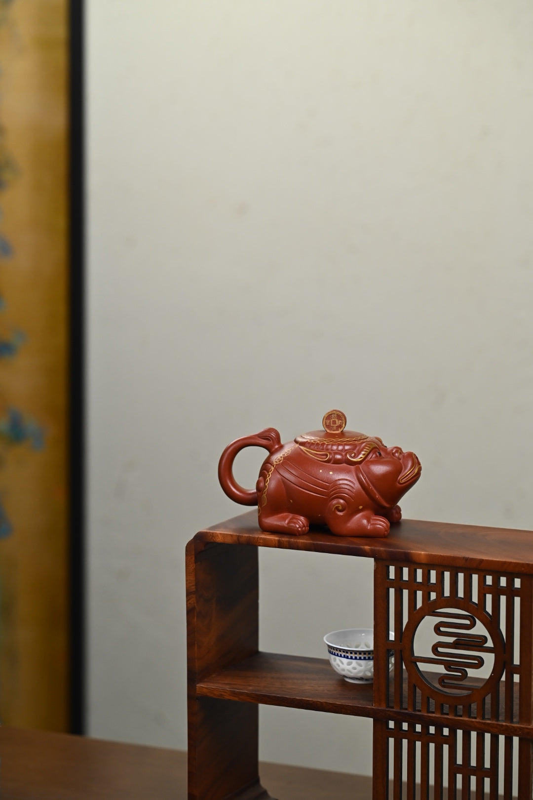 双研高 『招财进宝』 底槽清·容量200cc·独孔出水·王岳龄·国家级正高级工艺美术师