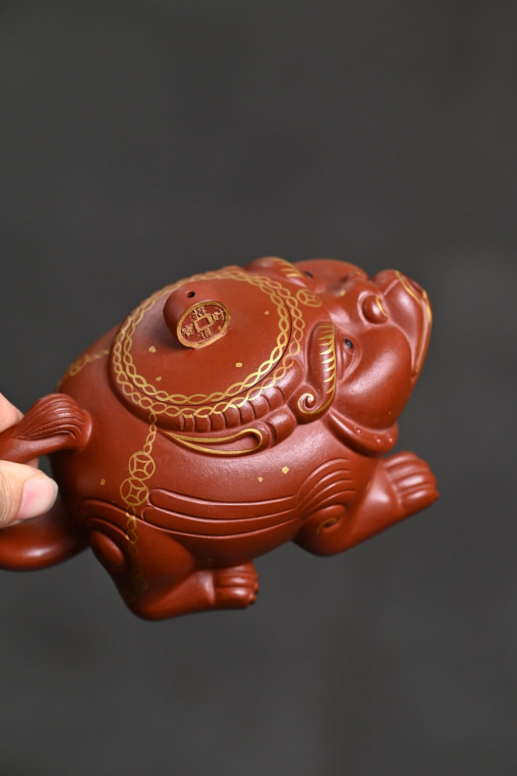 双研高 『招财进宝』 底槽清·容量200cc·独孔出水·王岳龄·国家级正高级工艺美术师