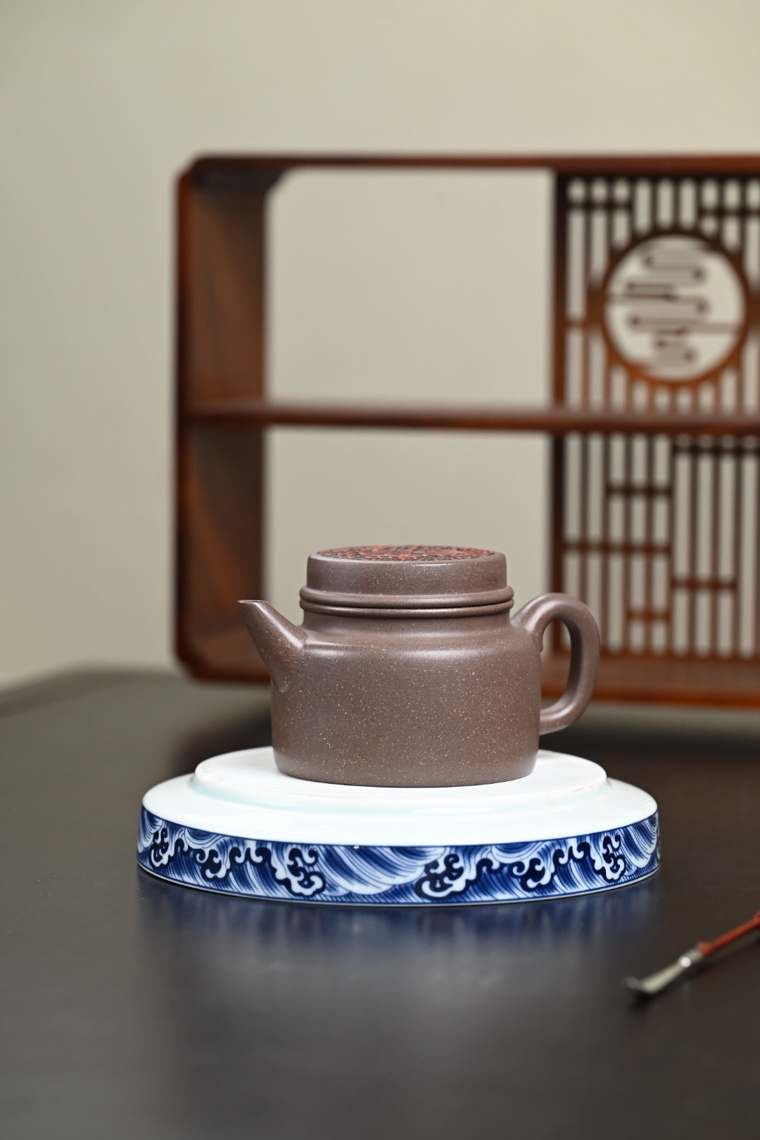 双研高 『德钟』 青灰段·容量240cc·7孔出水·王岳龄·国家级正高级工艺美术师