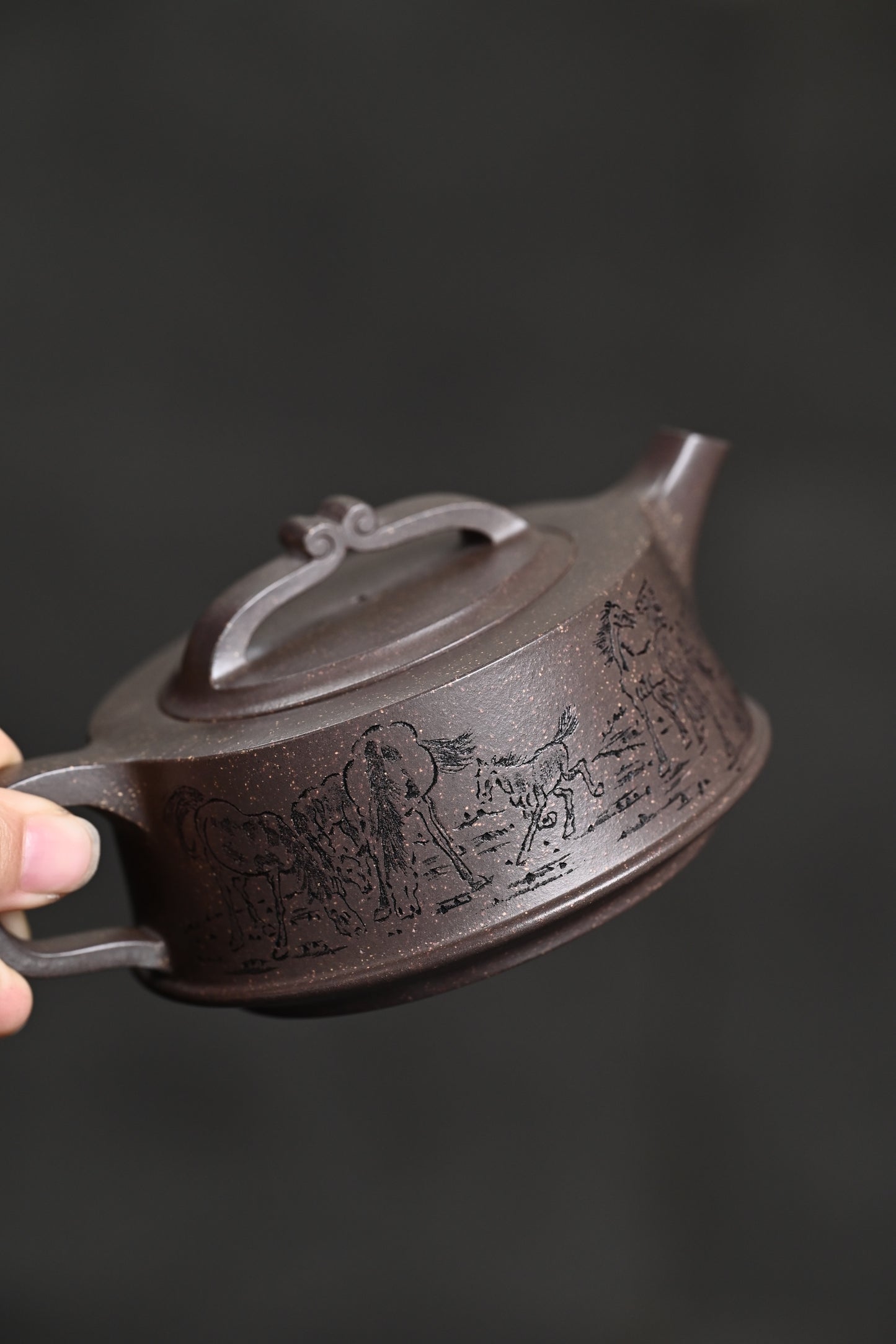 双研高 『八骏驰风』 一厂老青段·容量300cc·14孔出水·王岳龄·国家级正高级工艺美术师