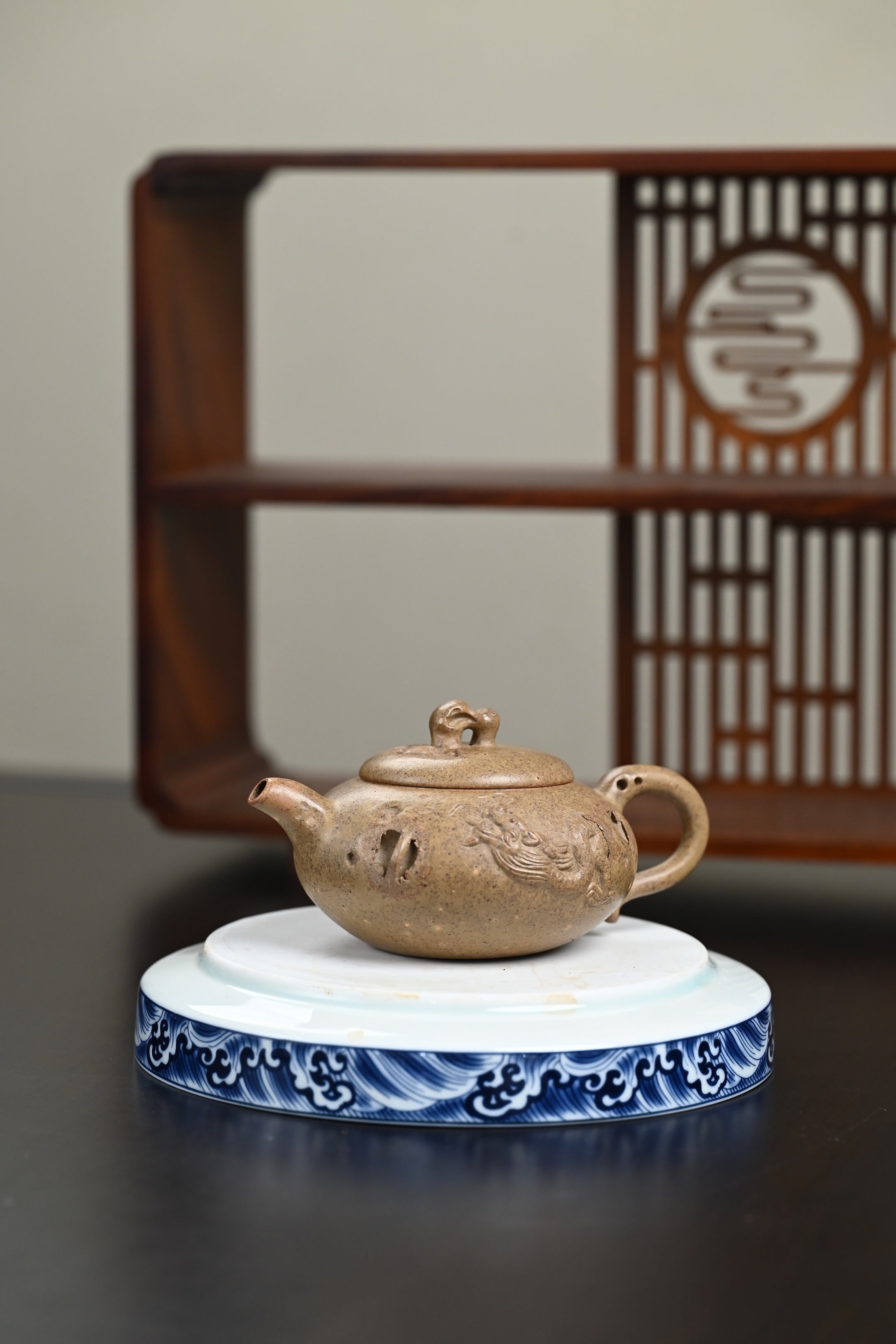双研高 『隐龙·供春』 芝麻段·柴烧·容量200cc·9孔出水·内推·王岳龄·国家级正高级工艺美术师