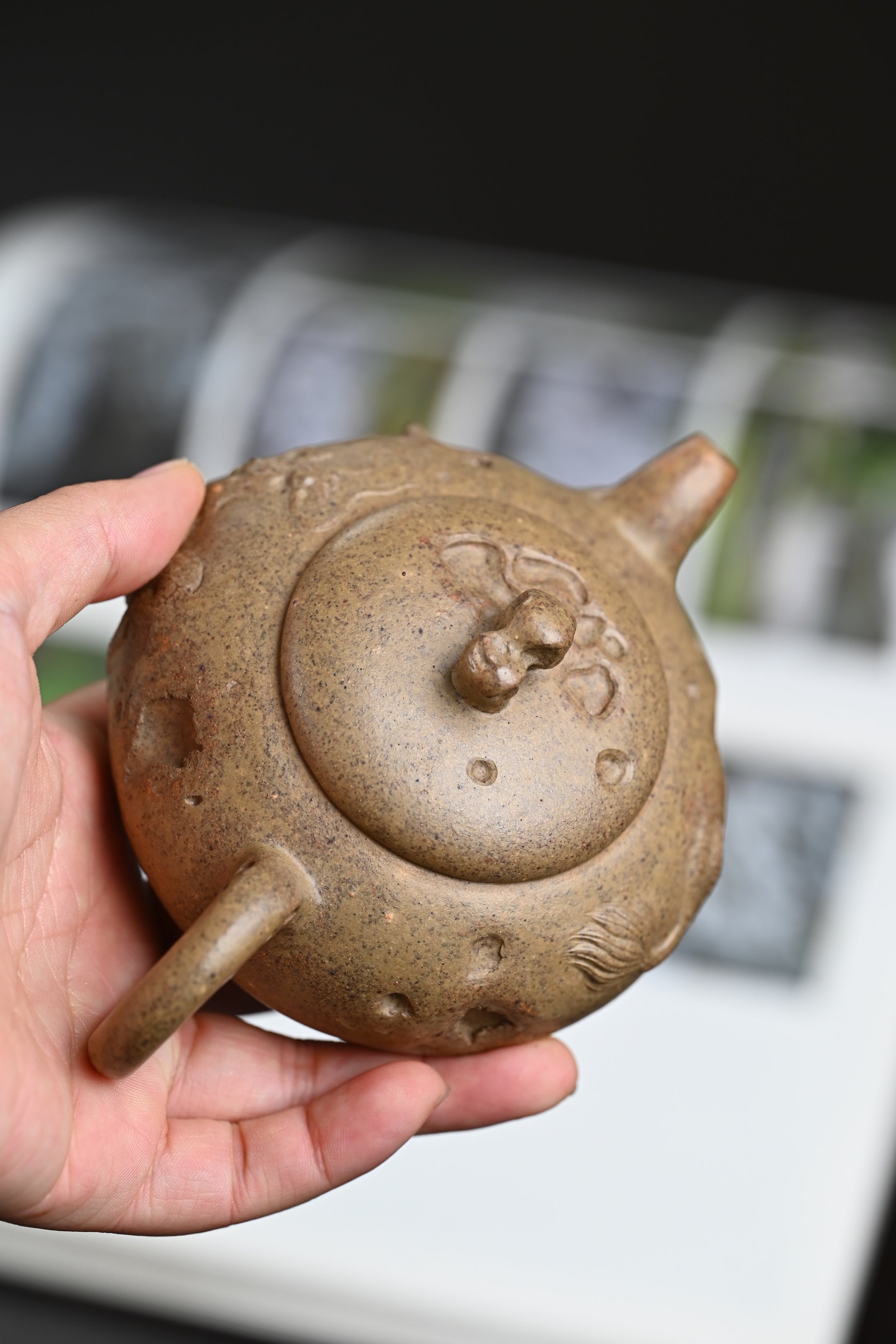 双研高 『隐龙·供春』 芝麻段·柴烧·容量200cc·9孔出水·内推·王岳龄·国家级正高级工艺美术师