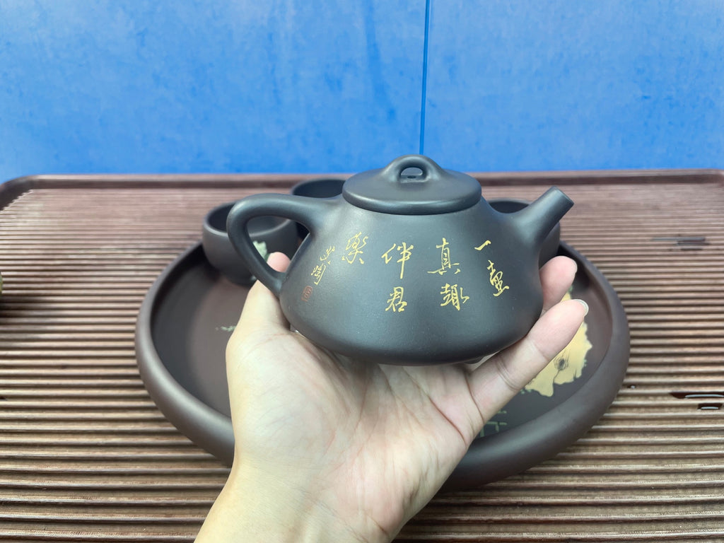 《子冶石瓢套壶：品质之选 限时特惠》 送礼套装【子冶石瓢六件套（泥绘：童趣图）】