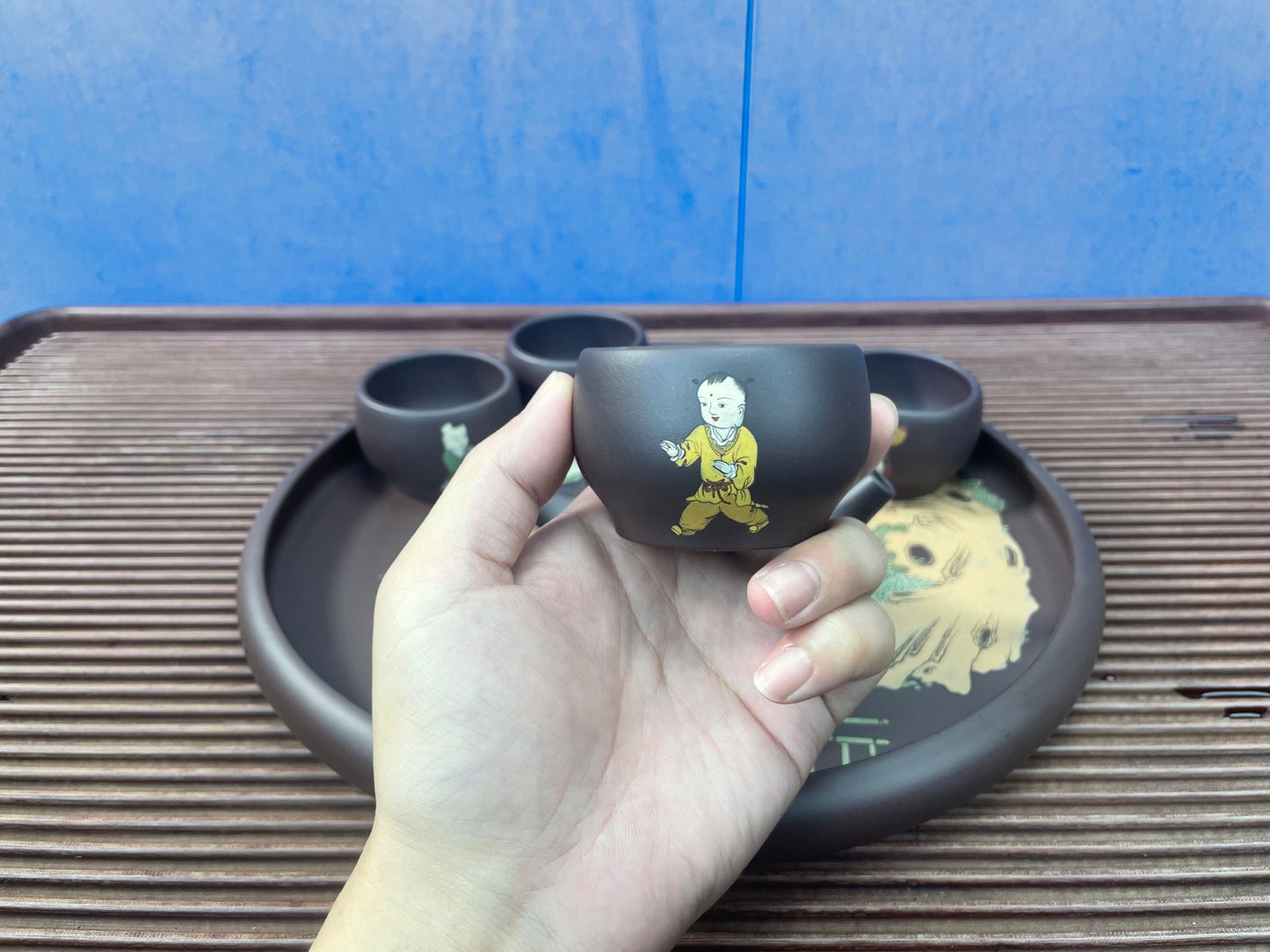 《子冶石瓢套壶：品质之选 限时特惠》 送礼套装【子冶石瓢六件套（泥绘：童趣图）】