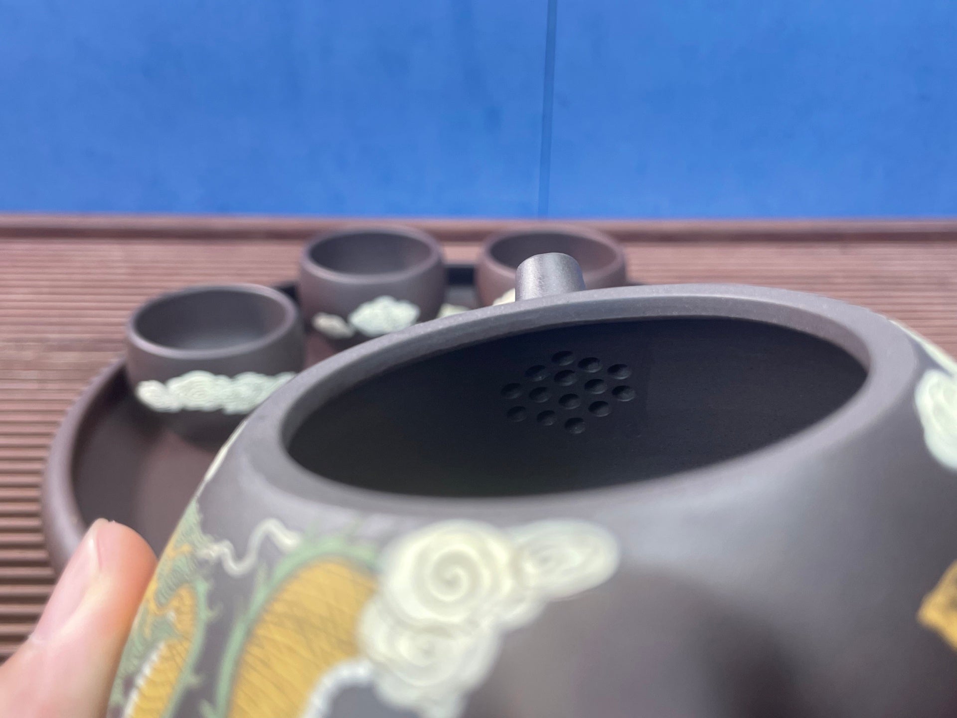【石瓢六件套（泥绘：龙腾四海）】全手工泥绘，匠心凝聚，艺术传承