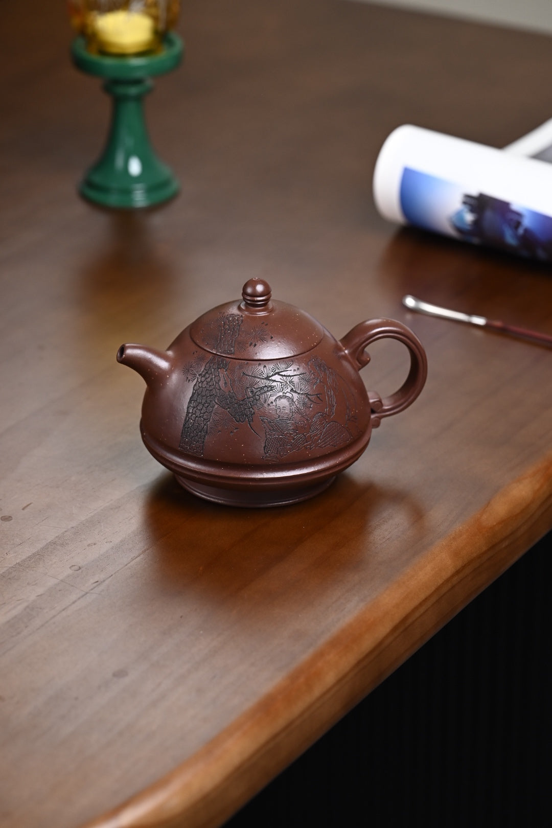 『玉笠』 一厂老紫泥·容量550cc·14孔出水·史志洪 国家级高级工艺美术师 - ZishaTeapotChina