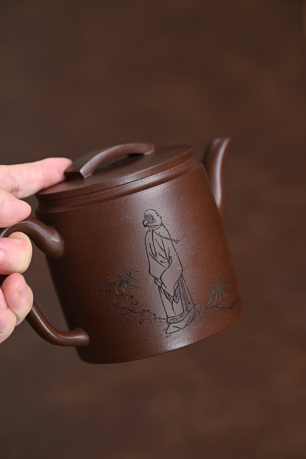 "Gaohan Tile" First Factory Old Purple Clay · Capacity 350cc · 7 Hole Water Outlet · Internal Push · Shi Zhihong National Level Senior Craft Artist - ZishaTeapotChina