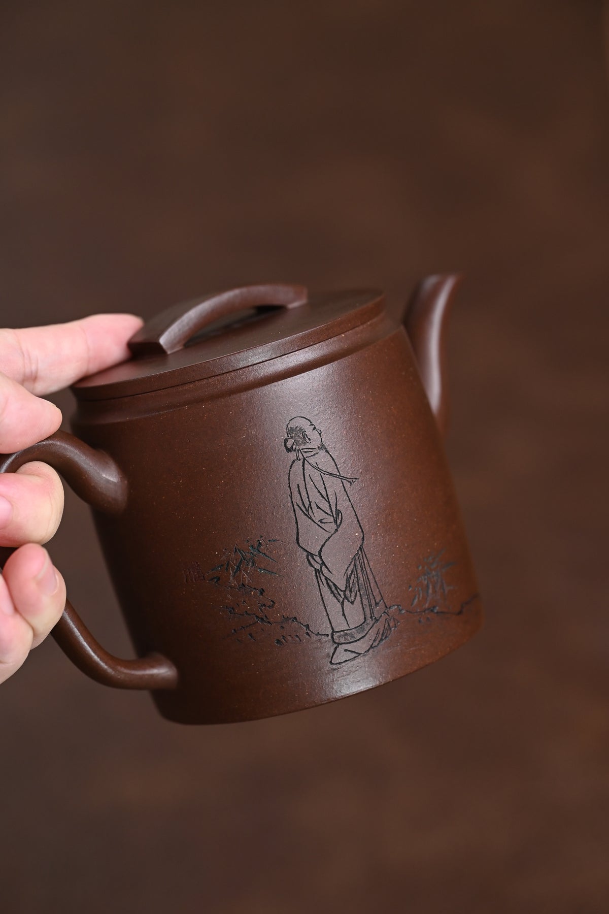 "Gaohan Tile" First Factory Old Purple Clay · Capacity 350cc · 7 Hole Water Outlet · Internal Push · Shi Zhihong National Level Senior Craft Artist - ZishaTeapotChina