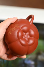『上合桃』 极品皱皮朱泥·容量290cc·9孔出水·史志洪 国家级高级工艺美术师