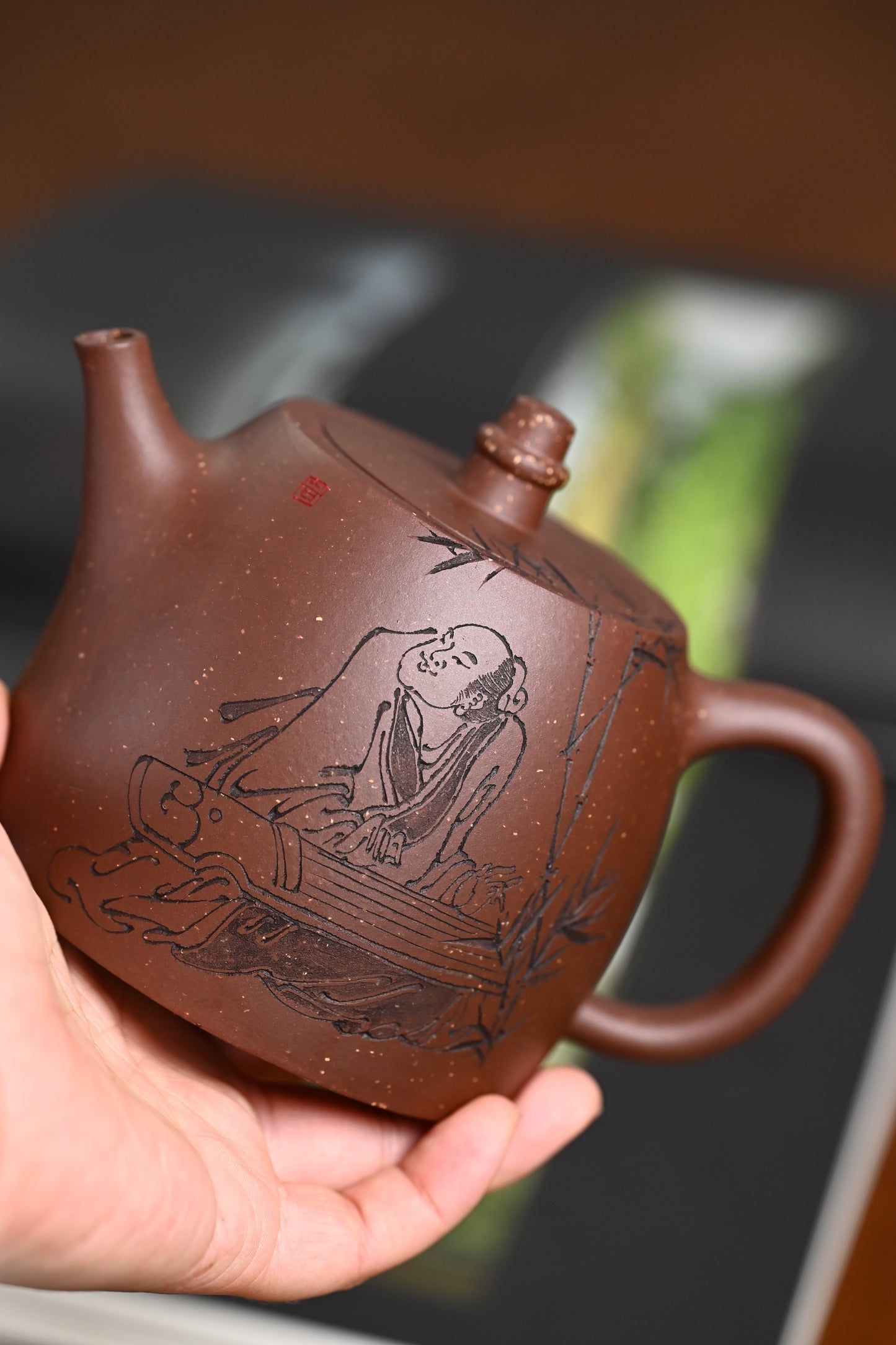 『汉铎』 一厂老紫泥·容量400cc·14孔出水·史志洪 国家级高级工艺美术师