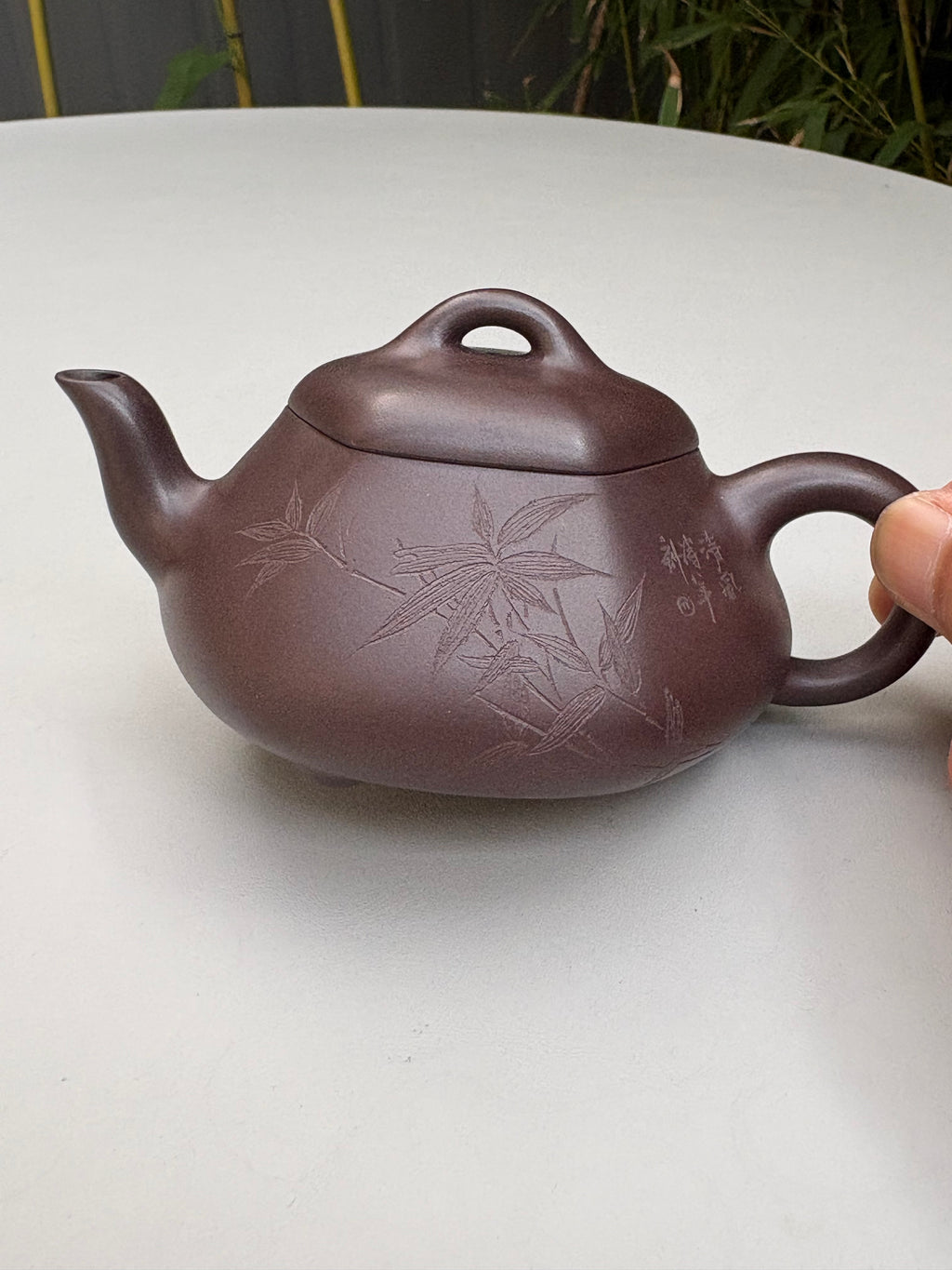 著名方器巨匠·耿浩制《汉棠石瓢壶》藏值无量 原矿极品老紫泥·190cc - ZishaTeapotChina