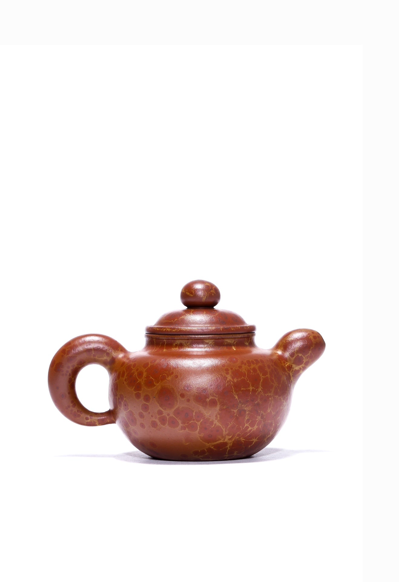 火山玉影绞泥创始人·张娟巅峰臻品《道红莲子壶》火山玉影绞泥·珍稀原矿糅合·320cc