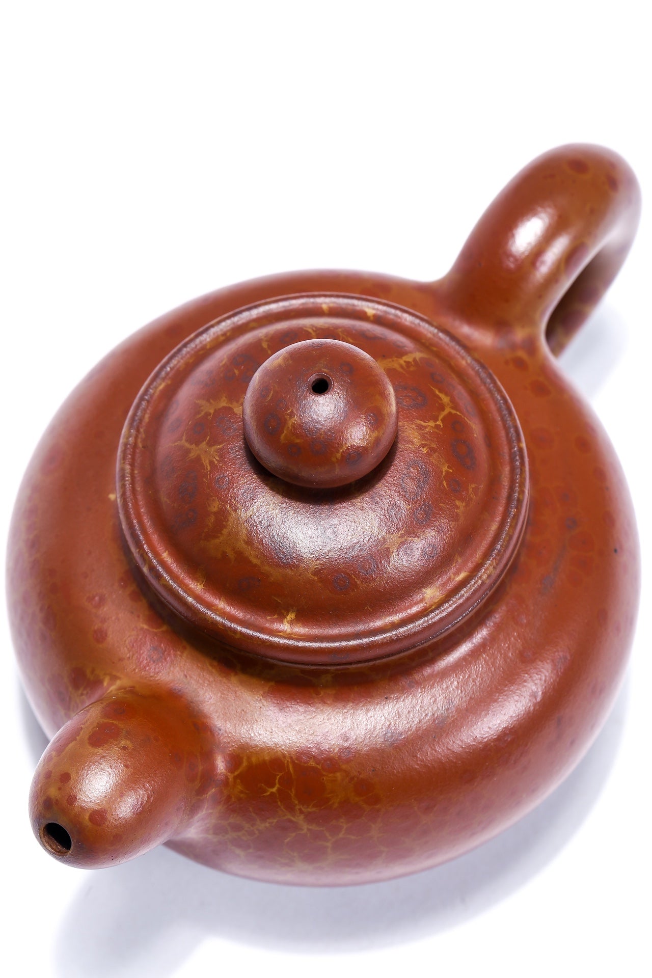 火山玉影绞泥创始人·张娟巅峰臻品《道红莲子壶》火山玉影绞泥·珍稀原矿糅合·320cc