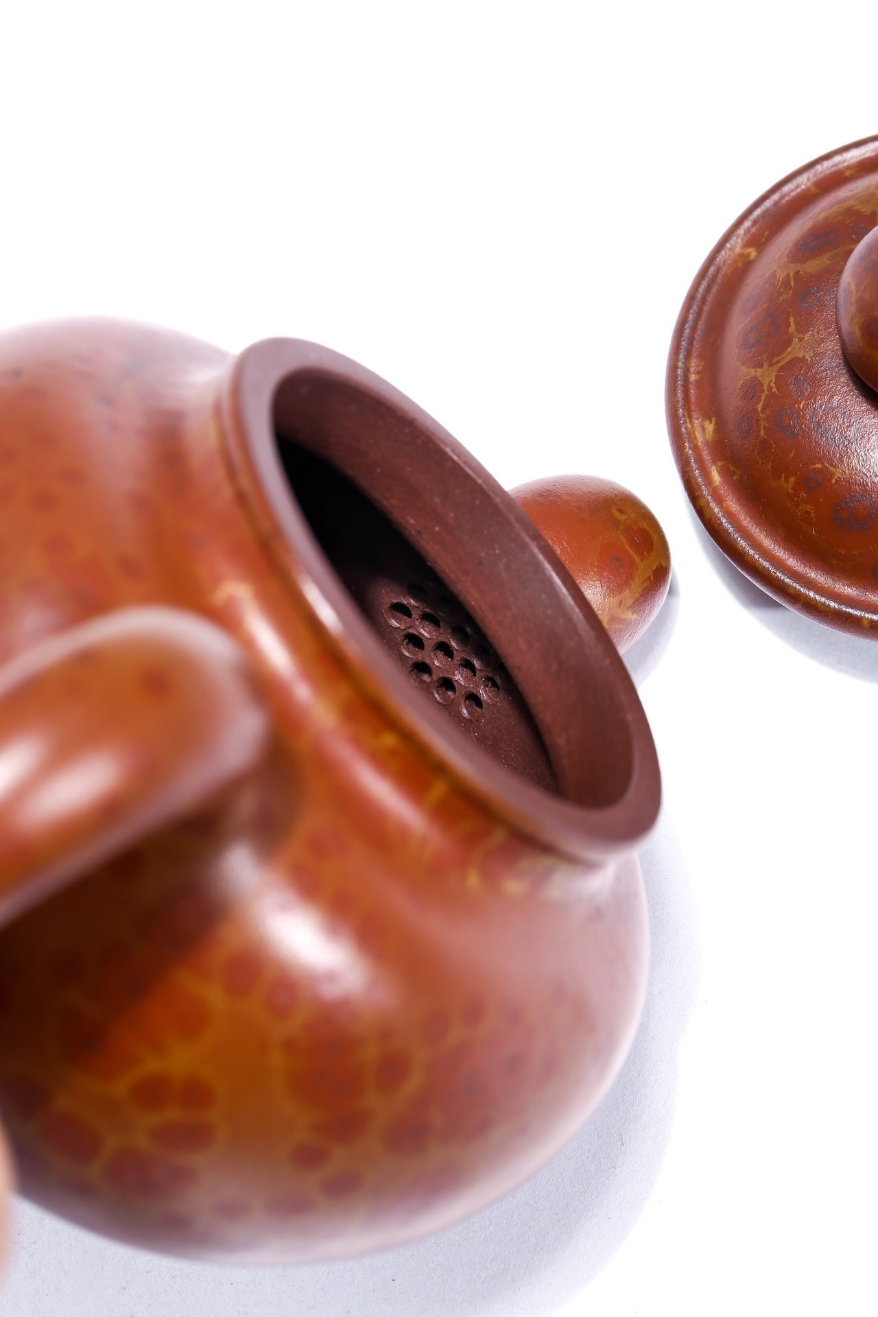 火山玉影绞泥创始人·张娟巅峰臻品《道红莲子壶》火山玉影绞泥·珍稀原矿糅合·320cc