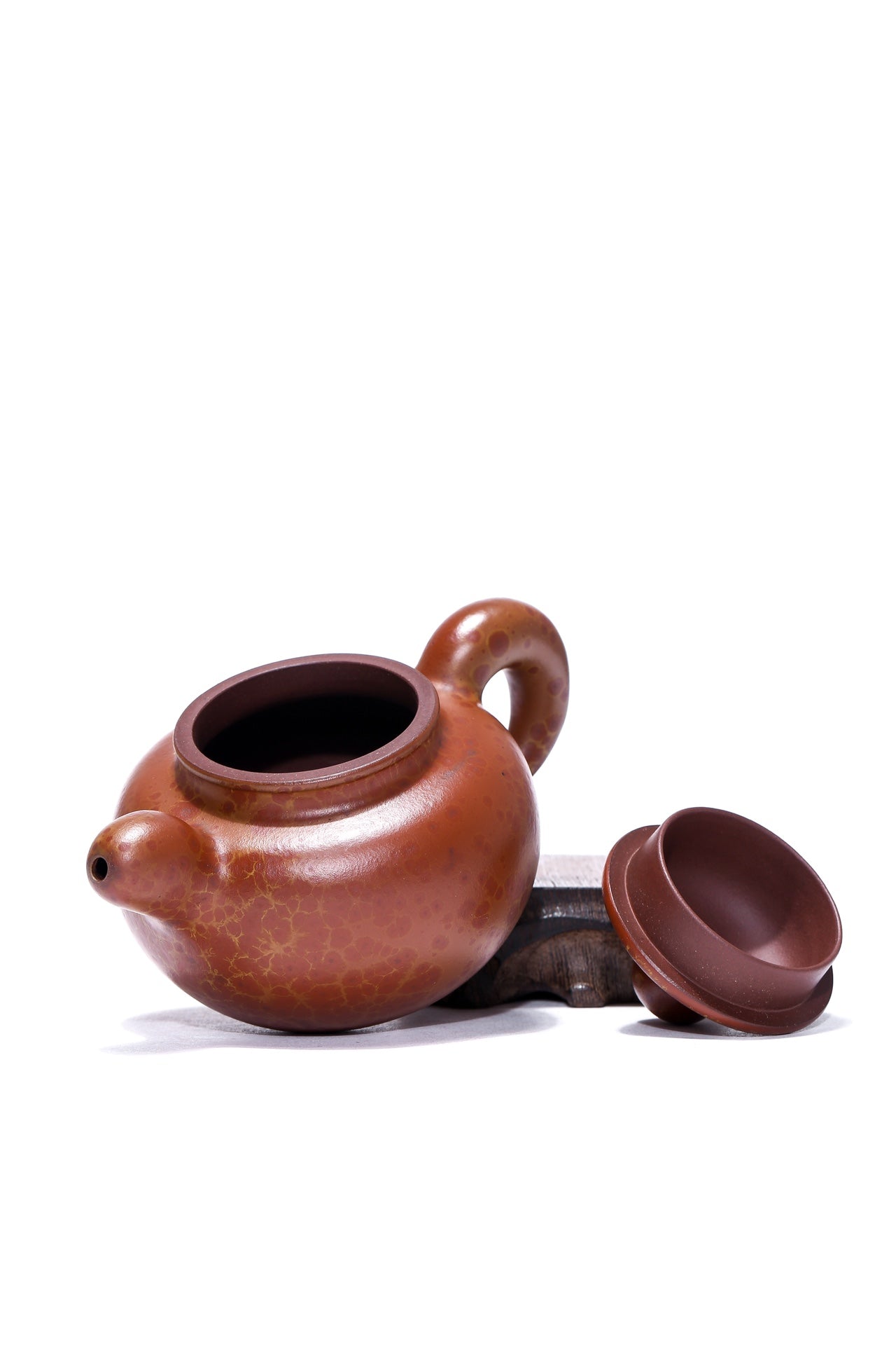 火山玉影绞泥创始人·张娟巅峰臻品《道红莲子壶》火山玉影绞泥·珍稀原矿糅合·320cc