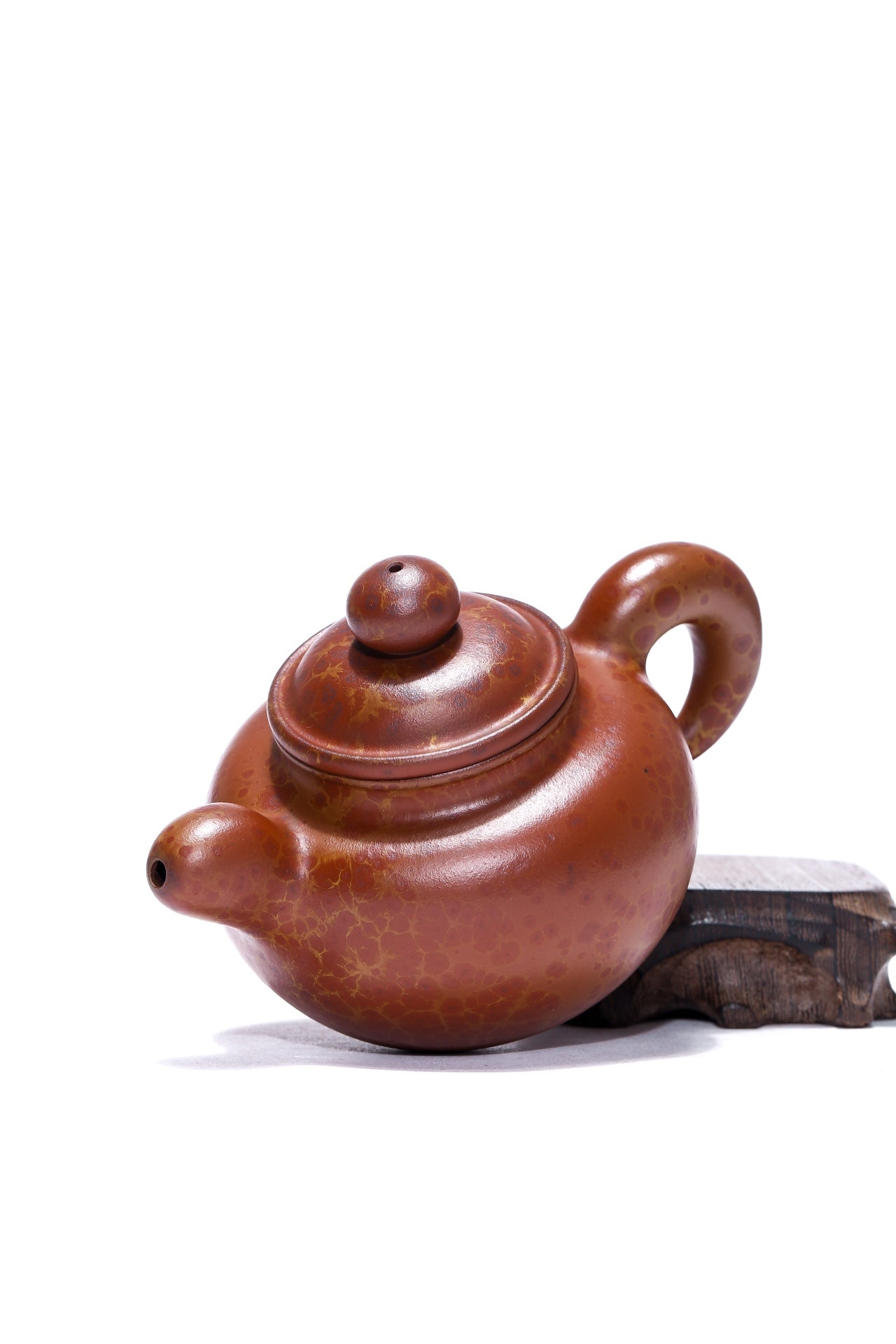 火山玉影绞泥创始人·张娟巅峰臻品《道红莲子壶》火山玉影绞泥·珍稀原矿糅合·320cc