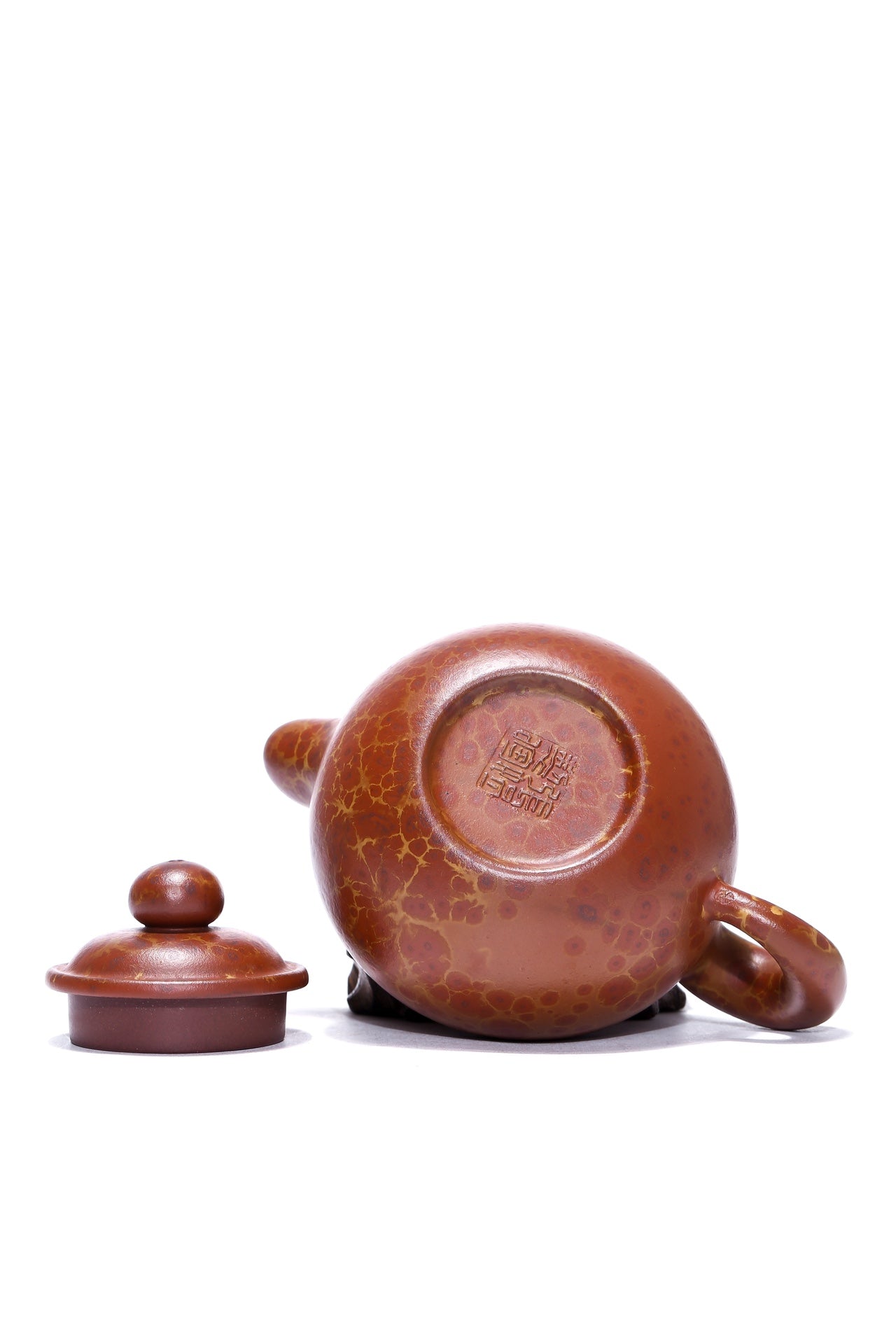 火山玉影绞泥创始人·张娟巅峰臻品《道红莲子壶》火山玉影绞泥·珍稀原矿糅合·320cc