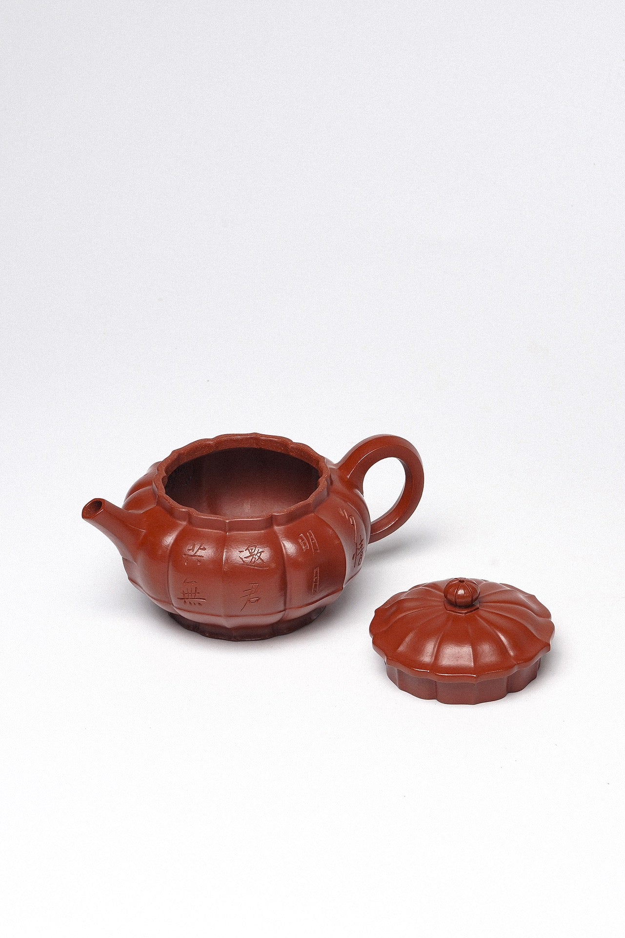 周建春大师扛鼎之作《筋纹莲花壶》原矿优质朱泥·180cc 正高级工艺美术师·周建春·制