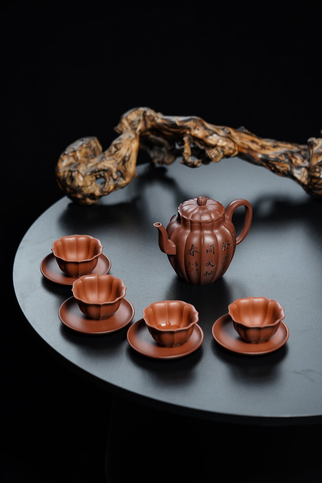 储立之大师｜中国陶瓷艺术终身成就奖获得者｜典藏重器【菊瓣居士套组】原矿优质紫泥·420cc