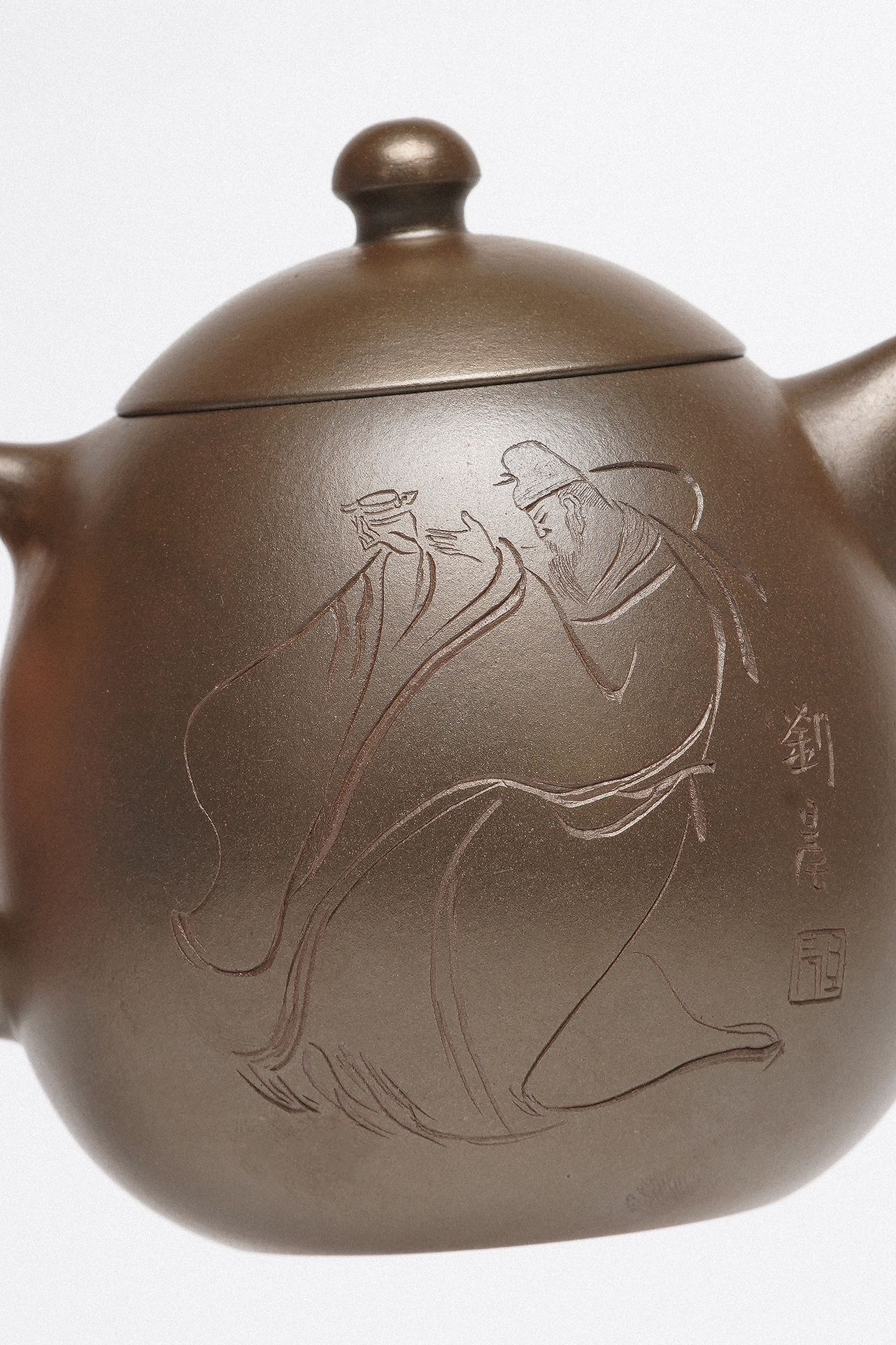 周建春大拍13万扛鼎之作《龙蛋壶》原矿优质金龙血砂柴烧·180cc 正高级工艺美术师·周建春·制