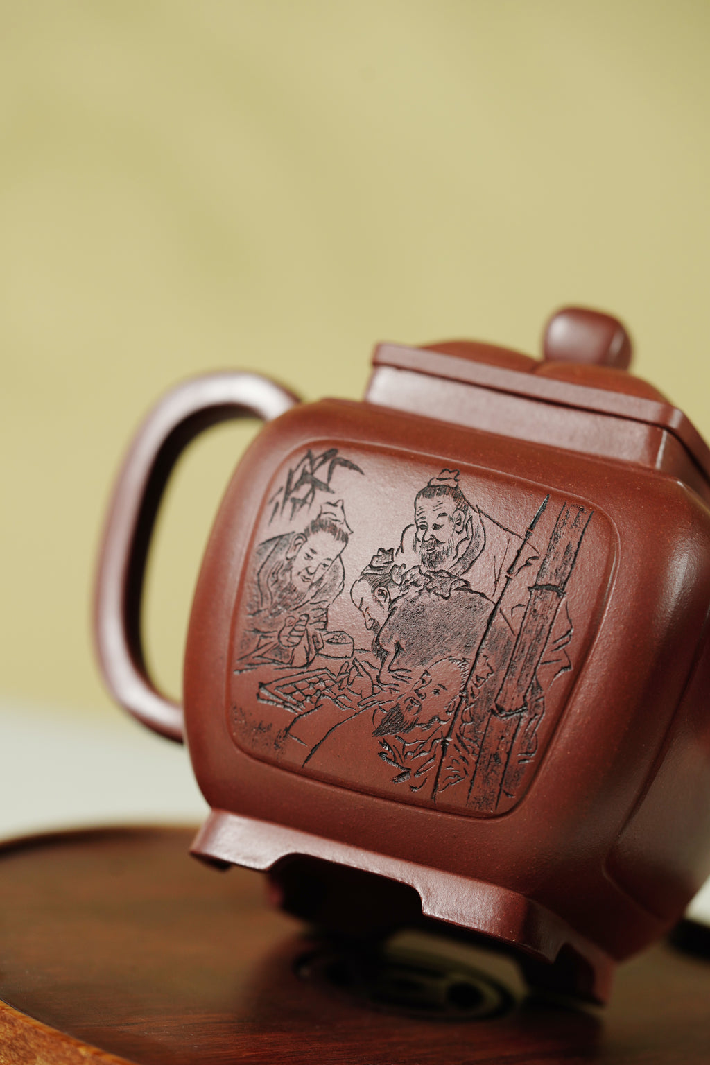 储立之大师｜中国陶瓷艺术终身成就奖获得者｜典藏重器【菱花四方套组】原矿优质紫泥·300cc
