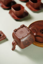 储立之大师｜中国陶瓷艺术终身成就奖获得者｜典藏重器【菱花四方套组】原矿优质紫泥·300cc
