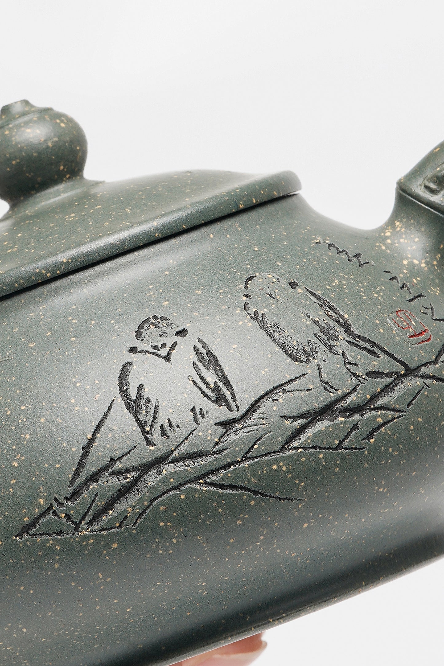 国大师·顾绍培➕省大师·储立之联袂合作限量款【平安壶】原矿极品雪花绿泥· 240cc