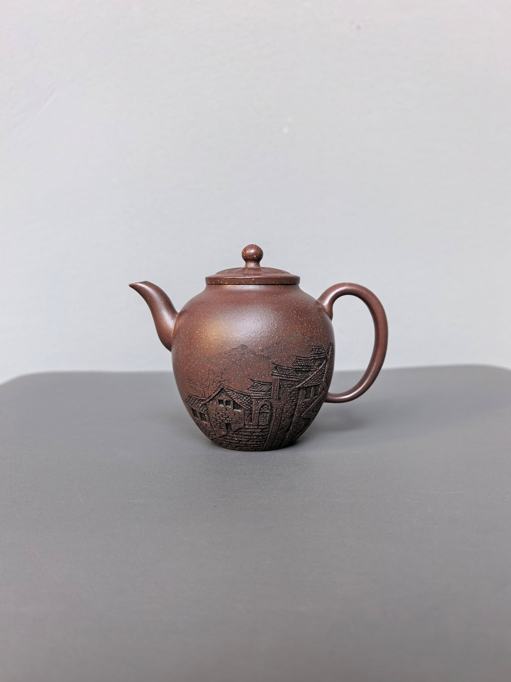 储立之大师｜中国陶瓷艺术终身成就奖获得者｜典藏重器【菱花橄榄壶】原矿优质紫玉金砂·300cc
