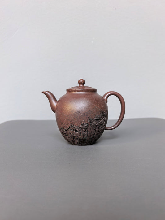 储立之大师｜中国陶瓷艺术终身成就奖获得者｜典藏重器【菱花橄榄壶】原矿优质紫玉金砂·300cc