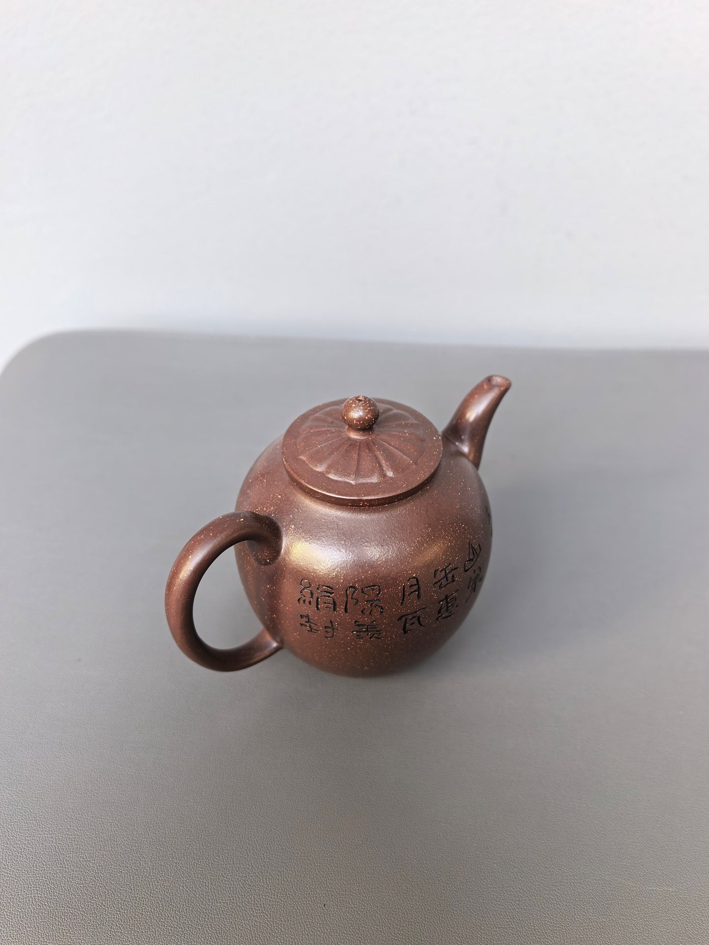 储立之大师｜中国陶瓷艺术终身成就奖获得者｜典藏重器【菱花橄榄壶】原矿优质紫玉金砂·300cc