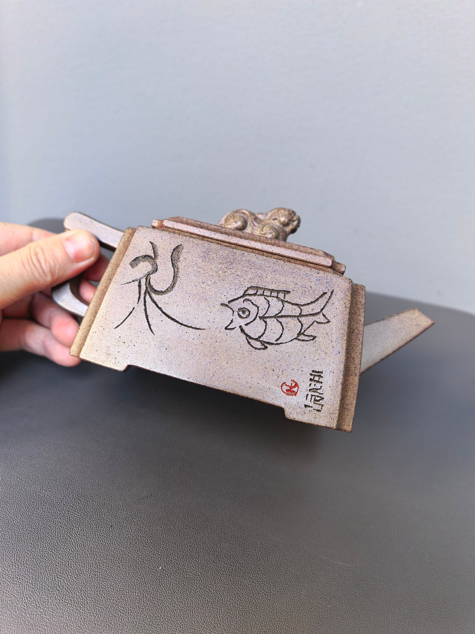 储立之大师｜中国陶瓷艺术终身成就奖获得者｜典藏重器【玉如意壶】原矿优质·蟹壳青·500cc