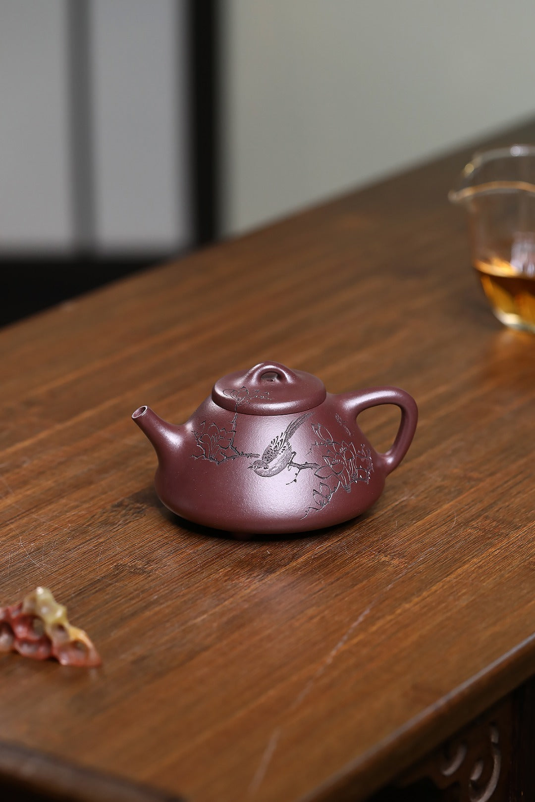 《子冶石瓢》 国家级工艺美术师 鲍玉华 原矿家藏紫袍玉砂，200cc，菱形14孔出水