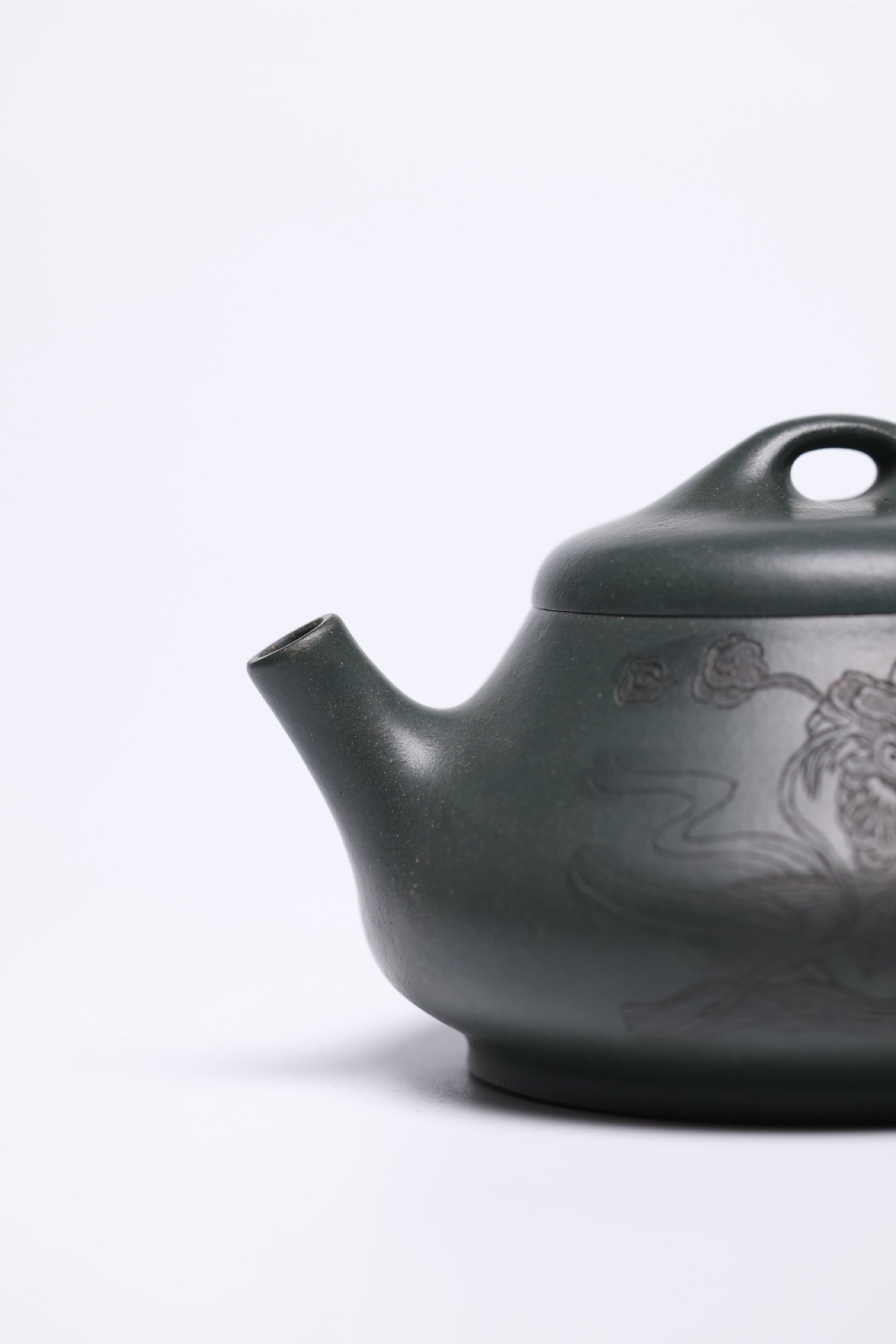 研高经典之作【柱瓢】 泥料 景舟绿泥 容量 300cc 作者：韩小虎 研究员级高级工艺美术师